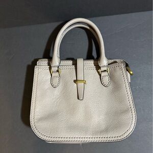 FOSSIL Ryder Mini Leather Satchel Crossbody Bag Purse Handbag Light Taupe